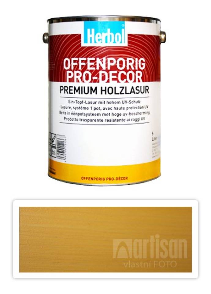 HERBOL Offenporig Pro Decor - univerzální lazura na dřevo 5 l Borovice 1200