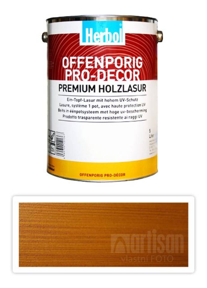 HERBOL Offenporig Pro Decor - univerzální lazura na dřevo 5 l Pinie 1400