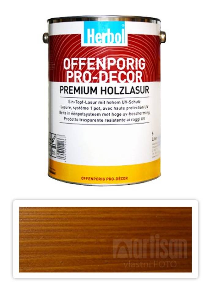 HERBOL Offenporig Pro Decor - univerzální lazura na dřevo 5 l Vlašský ořech 8404