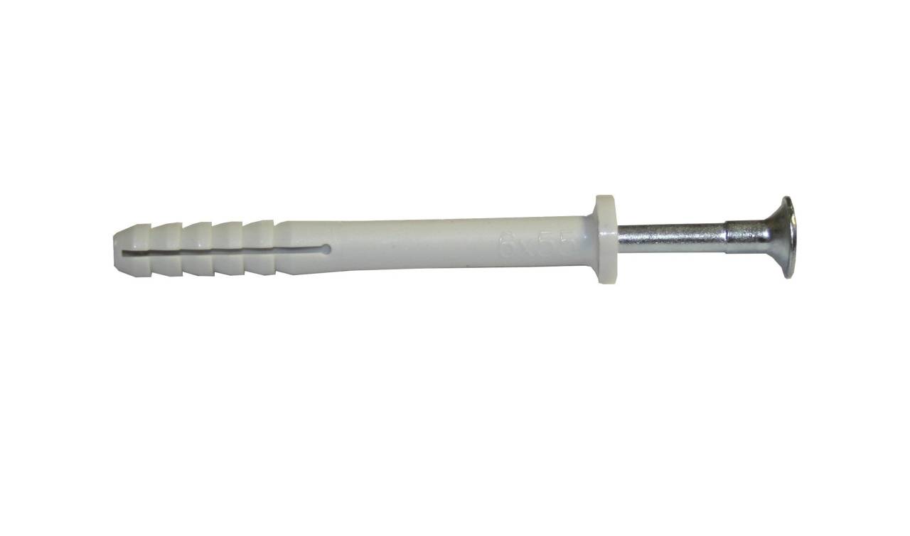 Hmoždinka natloukací 6x55mm plochá