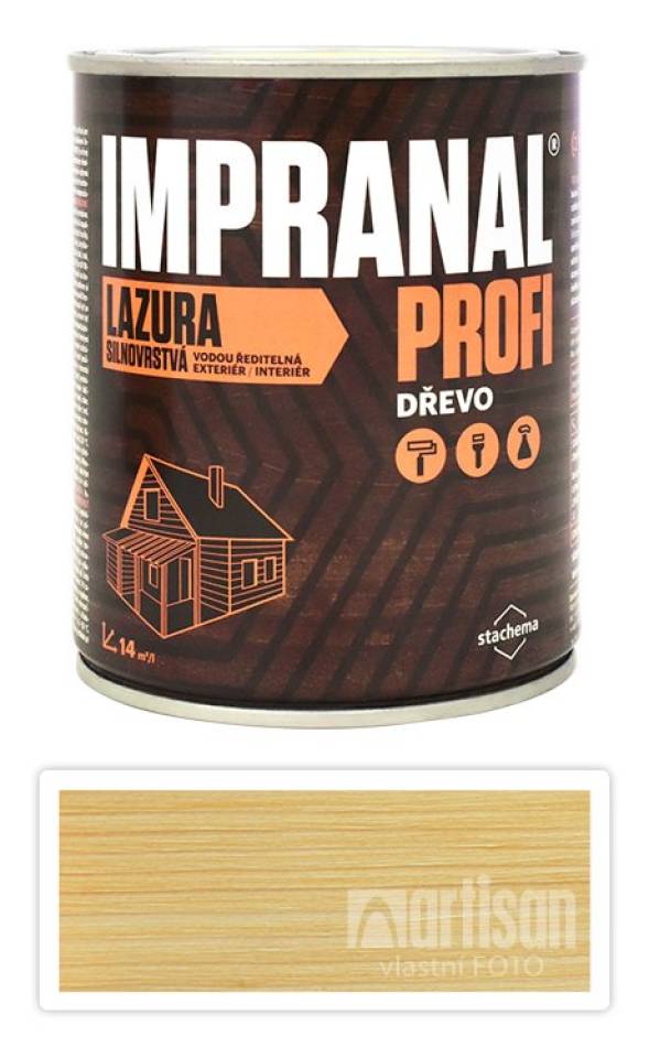 Impranal Profi - silnovrstvá vodou ředitelná lazura 0.75 l Dub
