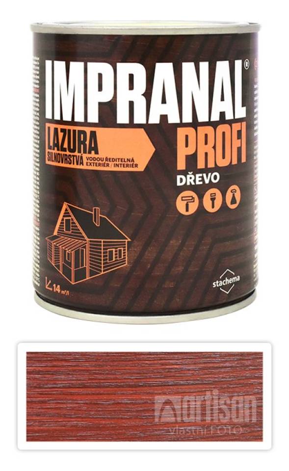 Impranal Profi - silnovrstvá vodou ředitelná lazura 0.75 l Mahagon