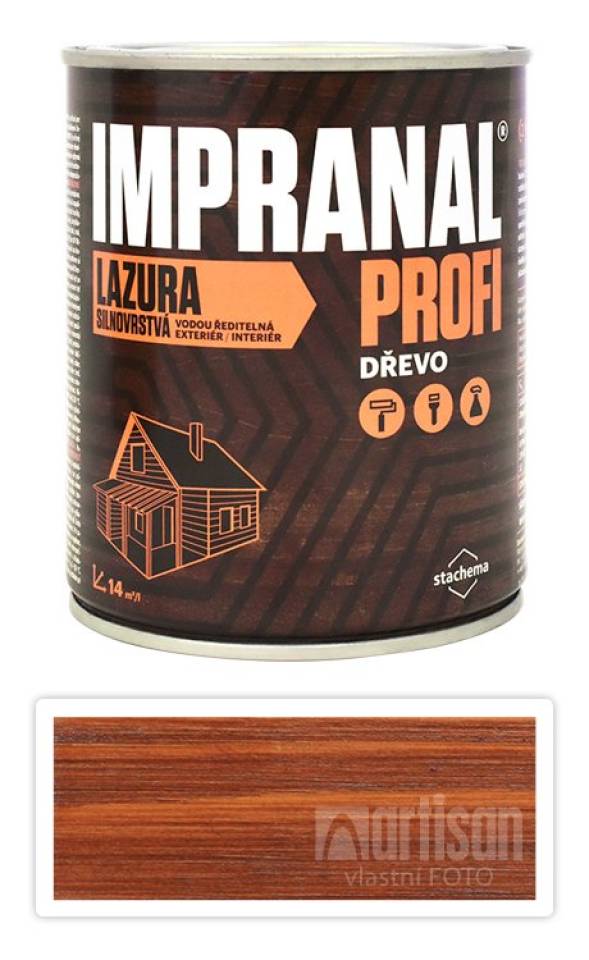 Impranal Profi - silnovrstvá vodou ředitelná lazura 0.75 l Ořech
