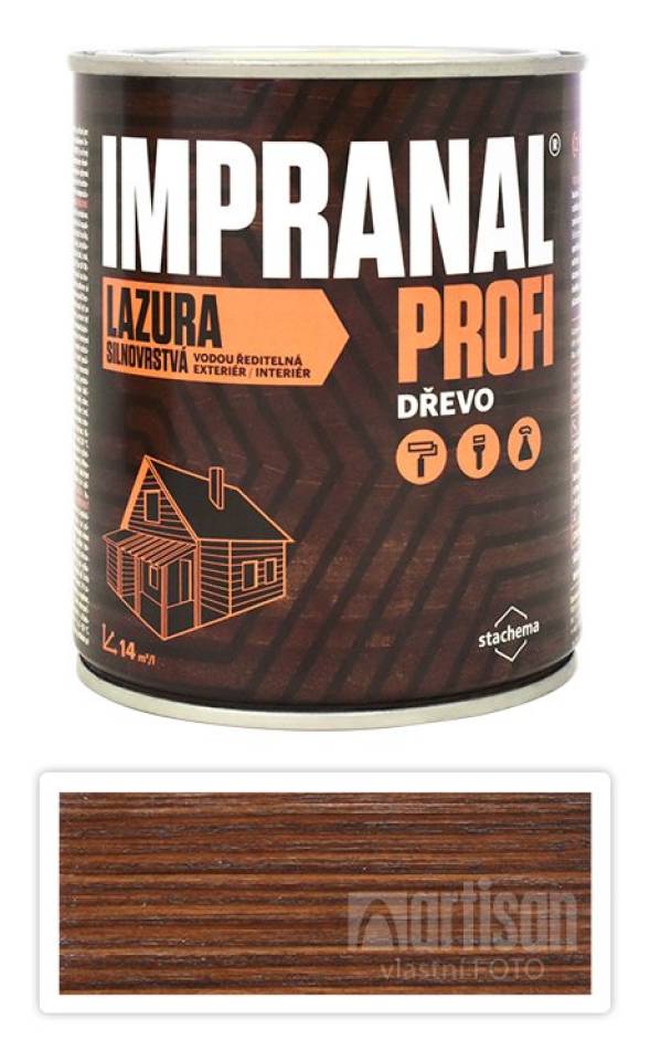 Impranal Profi - silnovrstvá vodou ředitelná lazura 0.75 l Palisandr