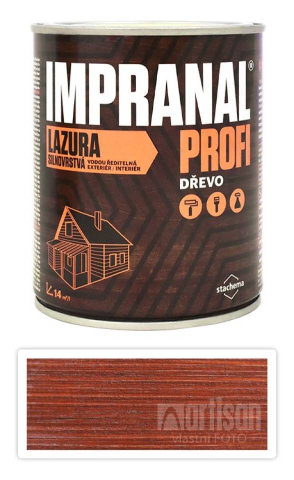 Impranal Profi - silnovrstvá vodou ředitelná lazura 0.75 l Teak