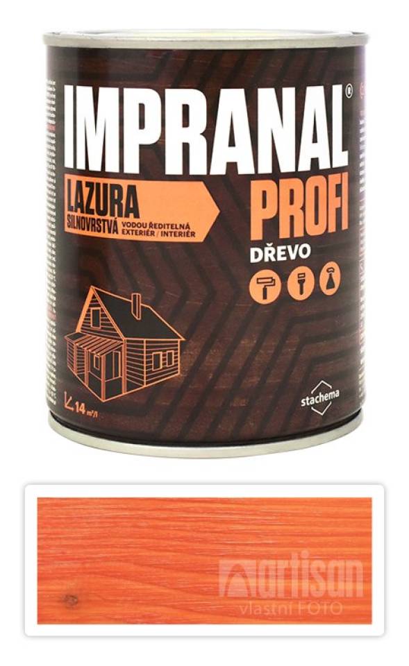 Impranal Profi - silnovrstvá vodou ředitelná lazura 0.75 l Višeň