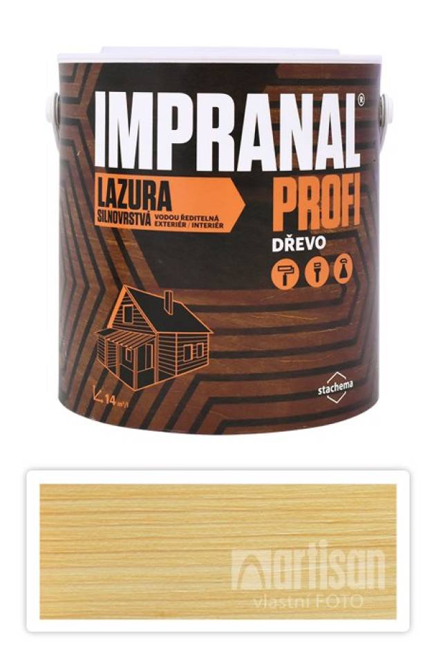 Impranal Profi - silnovrstvá vodou ředitelná lazura 2.5 l Dub