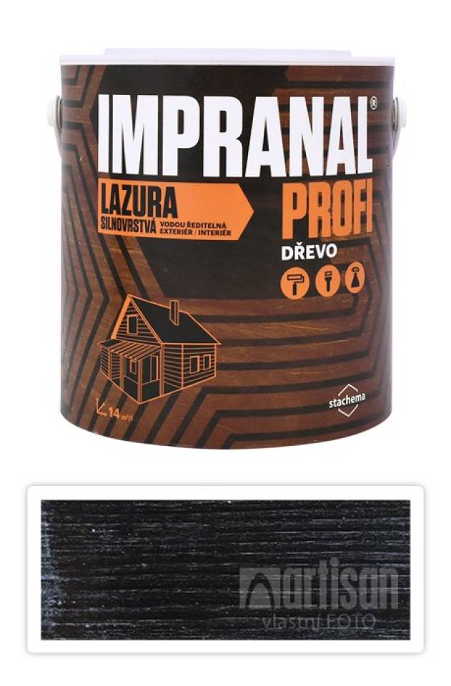 Impranal Profi - silnovrstvá vodou ředitelná lazura 2.5 l Eben
