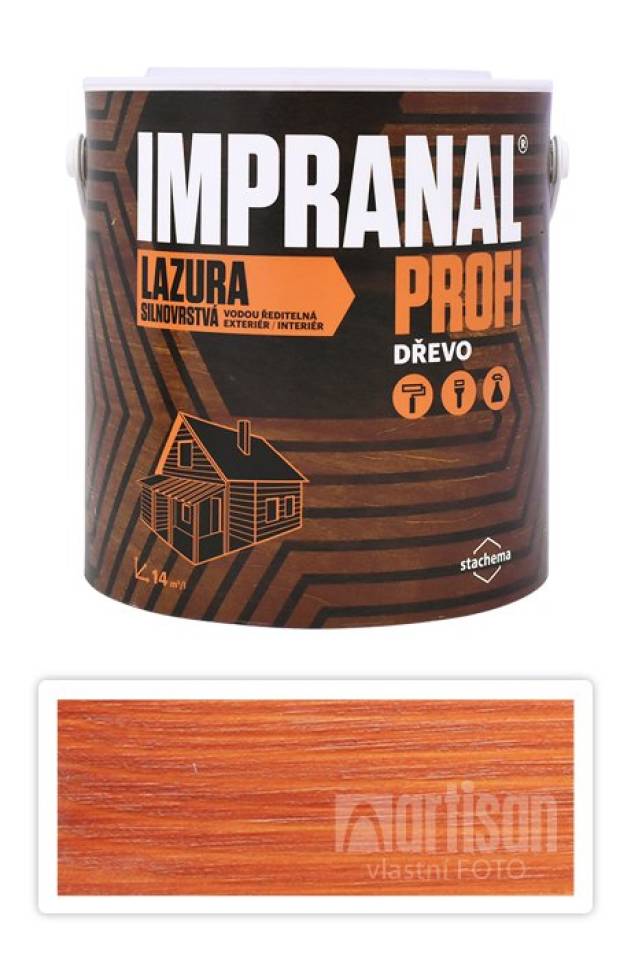 Impranal Profi - silnovrstvá vodou ředitelná lazura 2.5 l Kaštan