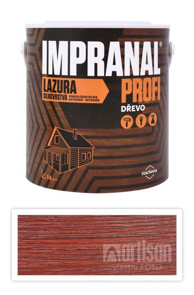 Impranal Profi - silnovrstvá vodou ředitelná lazura 2.5 l Mahagon