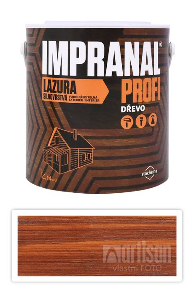 Impranal Profi - silnovrstvá vodou ředitelná lazura 2.5 l Ořech
