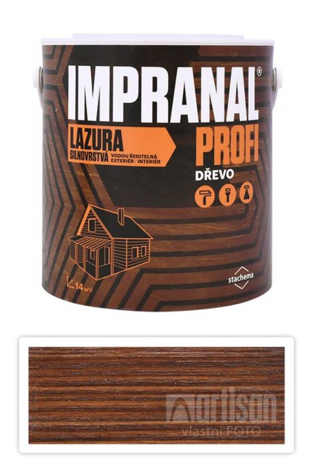 Impranal Profi - silnovrstvá vodou ředitelná lazura 2.5 l Palisandr