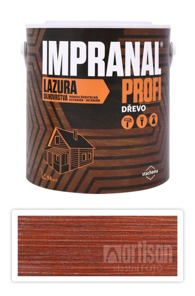 Impranal Profi - silnovrstvá vodou ředitelná lazura 2.5 l Teak