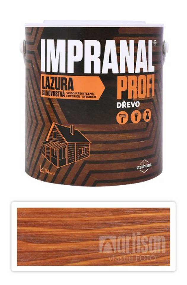 Impranal Profi - silnovrstvá vodou ředitelná lazura 2.5 l Zlatý dub