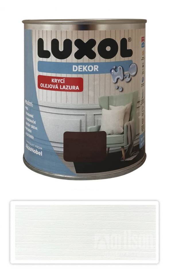 LUXOL Dekor - krycí olejová lazura na dřevo 0.75 l Skandinávská bílá