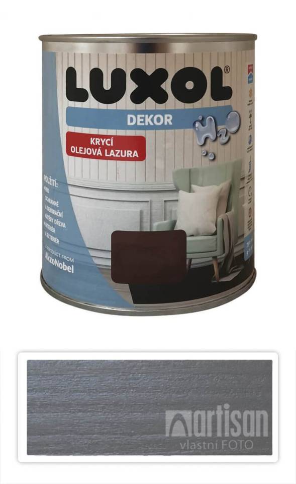 LUXOL Dekor - krycí olejová lazura na dřevo 0.75 l Tmavě šedá