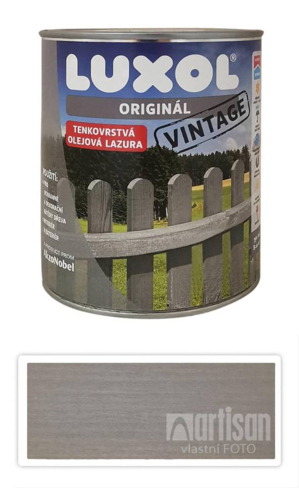 LUXOL Originál Vintage - tenkovrstvá olejová lazura na dřevo 0.75 l Stříbrný smrk