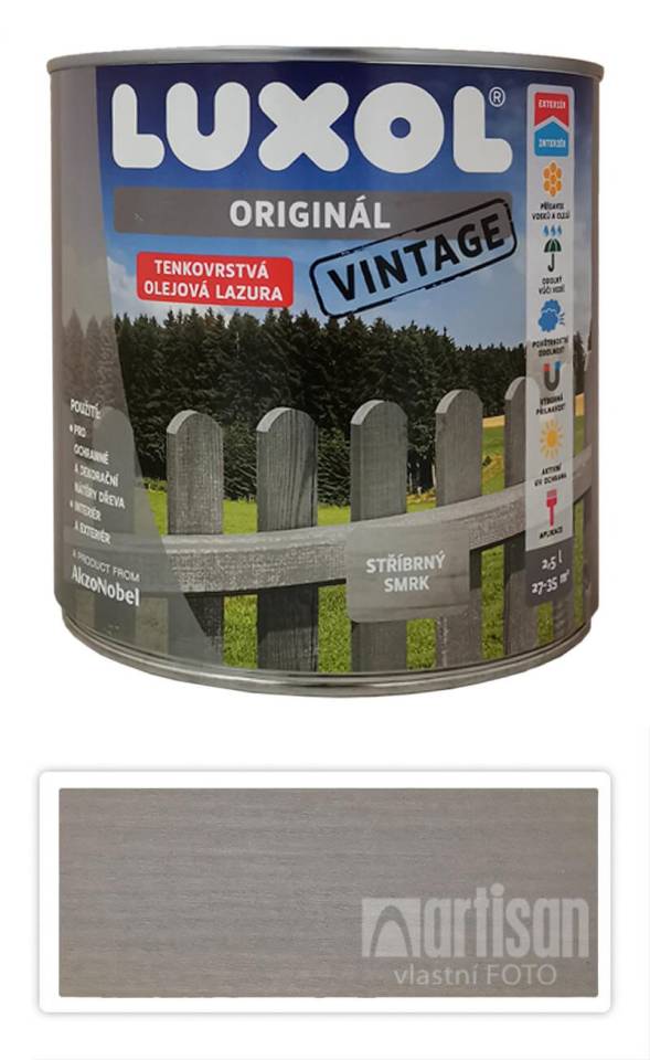 LUXOL Originál Vintage - tenkovrstvá olejová lazura na dřevo 2.5 l Stříbrný smrk