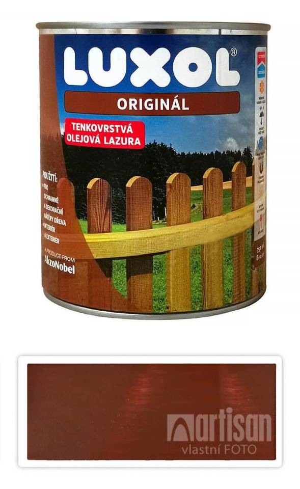 LUXOL Originál - dekorativní tenkovrstvá lazura na dřevo 0.75 l Červeň rumělková