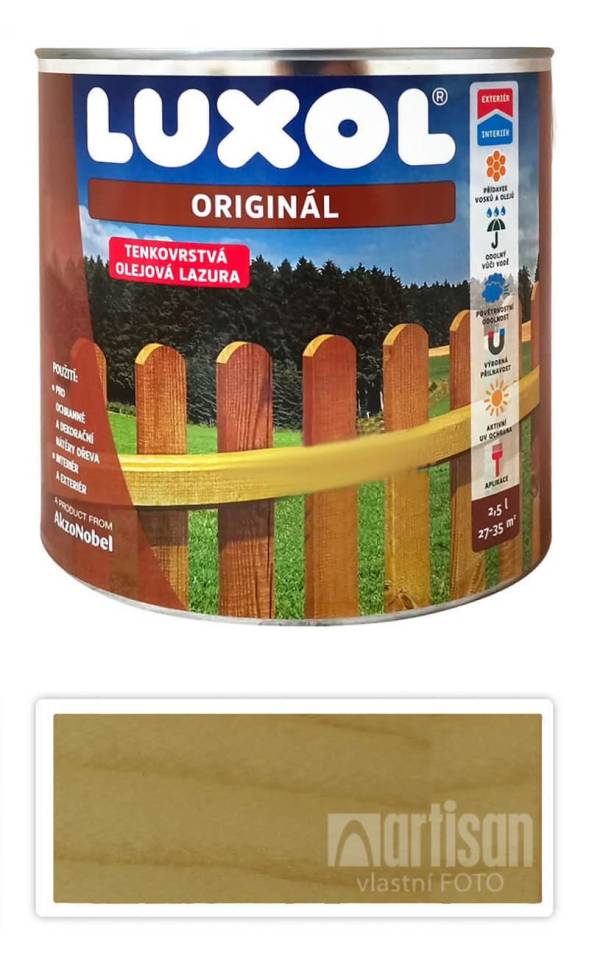 LUXOL Originál - dekorativní tenkovrstvá lazura na dřevo 2.5 l Bezbarvá