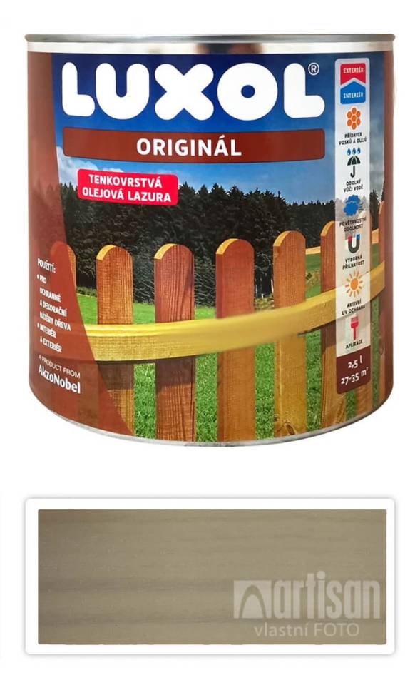 LUXOL Originál - dekorativní tenkovrstvá lazura na dřevo 2.5 l Bílá