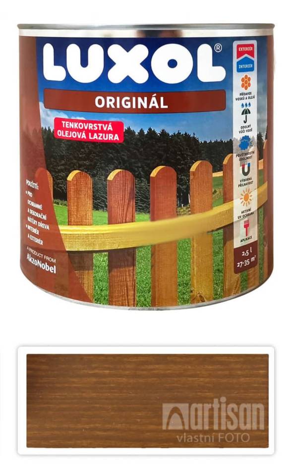 LUXOL Originál - dekorativní tenkovrstvá lazura na dřevo 2.5 l Indický týk