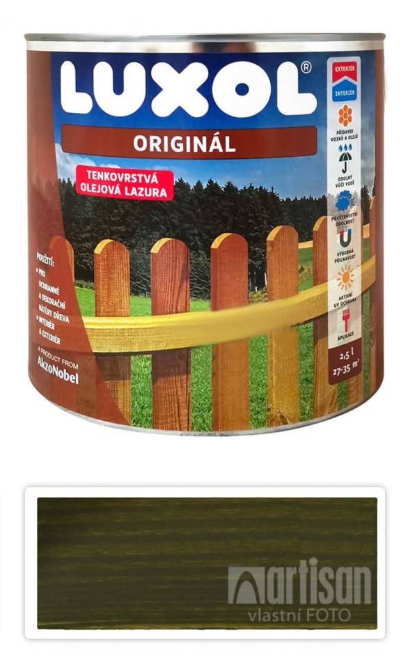 LUXOL Originál - dekorativní tenkovrstvá lazura na dřevo 2.5 l Jedlově zelená