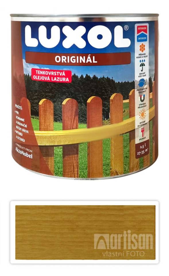 LUXOL Originál - dekorativní tenkovrstvá lazura na dřevo 2.5 l Lípa