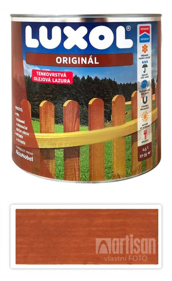 LUXOL Originál - dekorativní tenkovrstvá lazura na dřevo 2.5 l Ohnivý mahagon