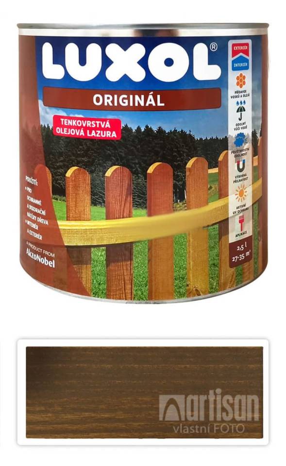 LUXOL Originál - dekorativní tenkovrstvá lazura na dřevo 2.5 l Ořech