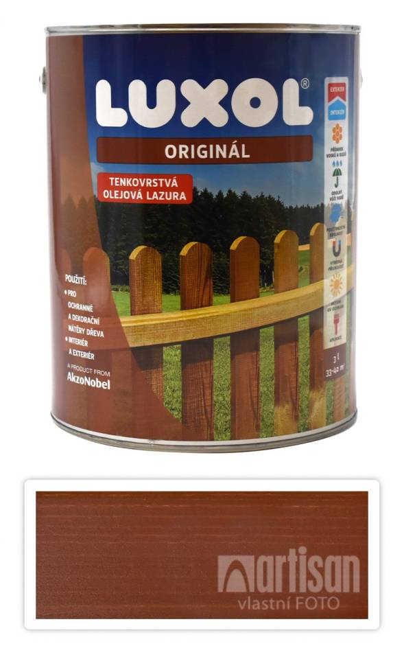 LUXOL Originál - dekorativní tenkovrstvá lazura na dřevo 3 l Mahagon (20 % zdarma)