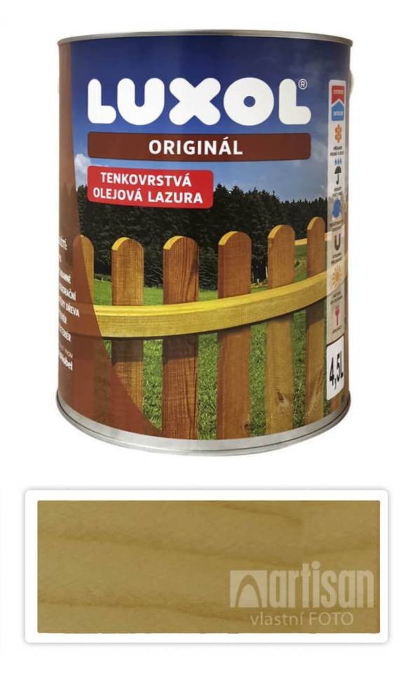 LUXOL Originál - dekorativní tenkovrstvá lazura na dřevo 4.5 l Bezbarvá