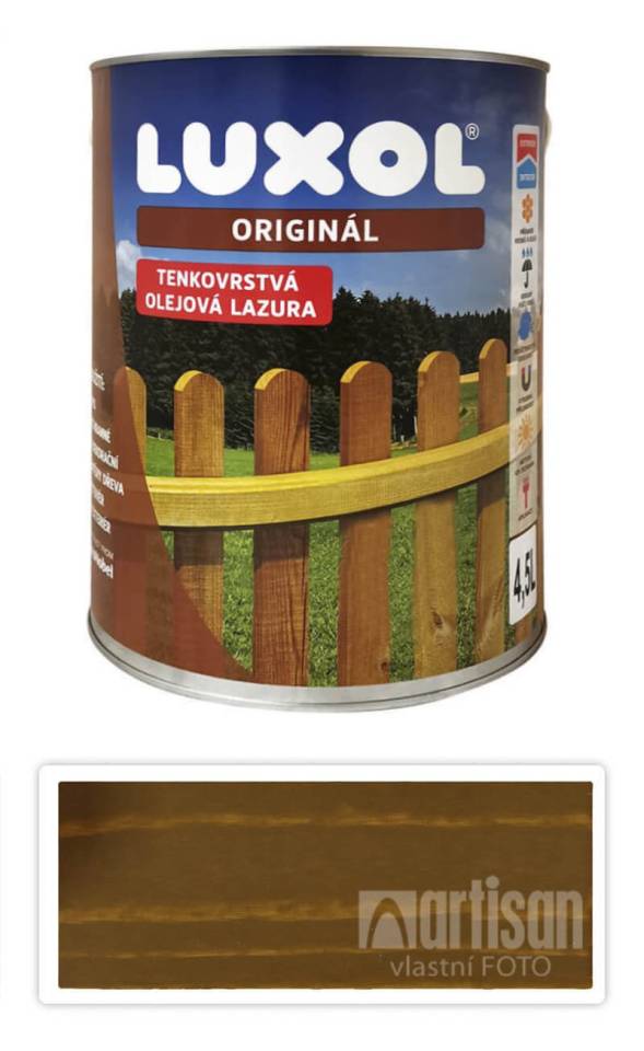 LUXOL Originál - dekorativní tenkovrstvá lazura na dřevo 4.5 l Kaštan