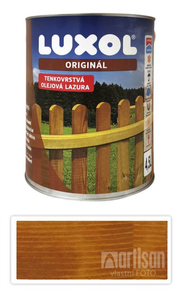 LUXOL Originál - dekorativní tenkovrstvá lazura na dřevo 4.5 l Oregonská pinie