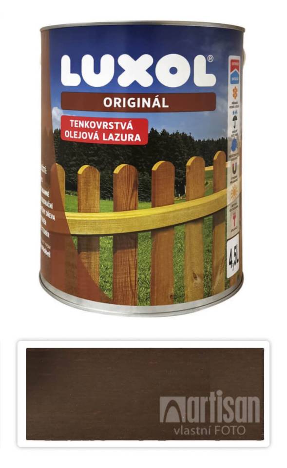 LUXOL Originál - dekorativní tenkovrstvá lazura na dřevo 4.5 l Palisandr