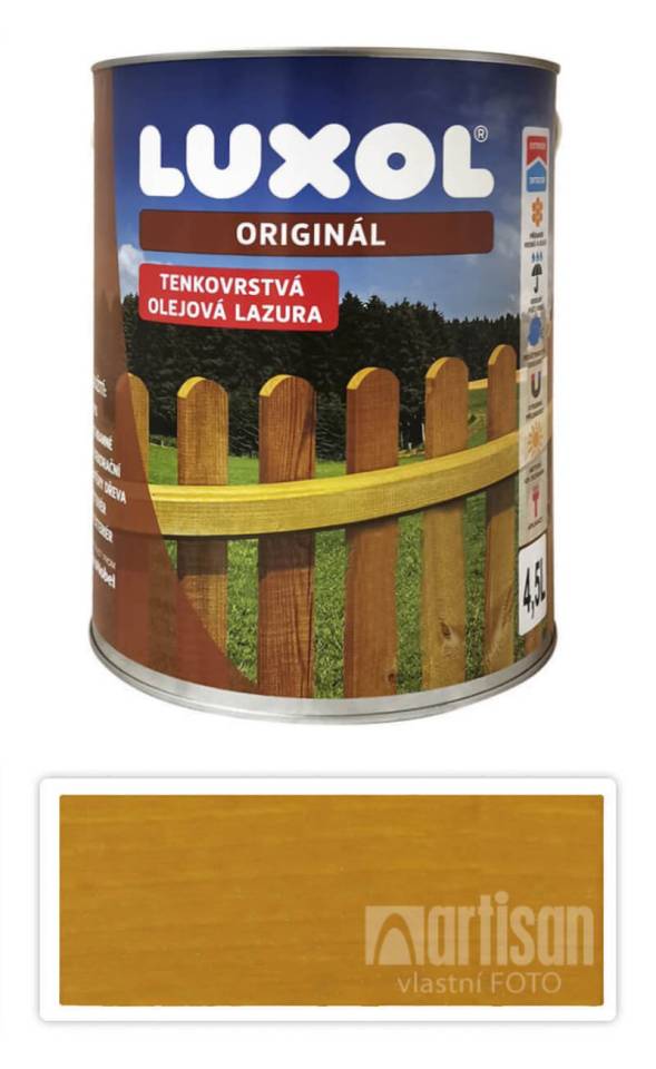 LUXOL Originál - dekorativní tenkovrstvá lazura na dřevo 4.5 l Pinie