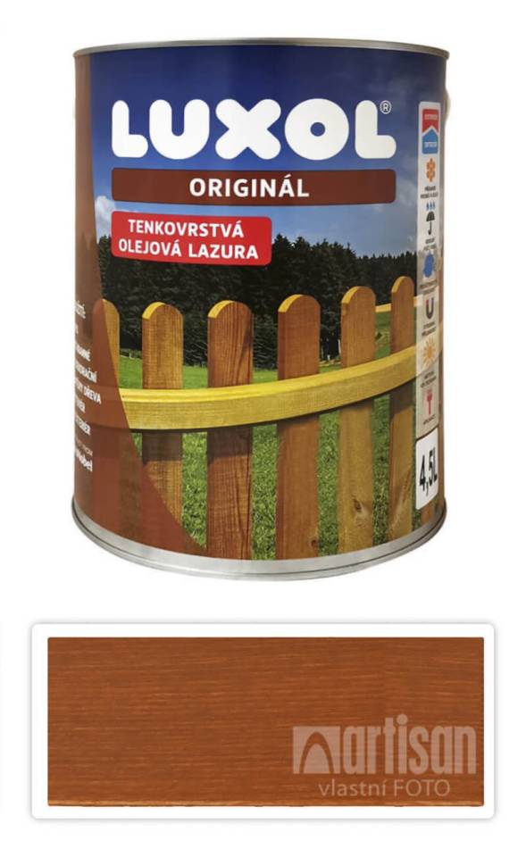 LUXOL Originál - dekorativní tenkovrstvá lazura na dřevo 4.5 l Sipo