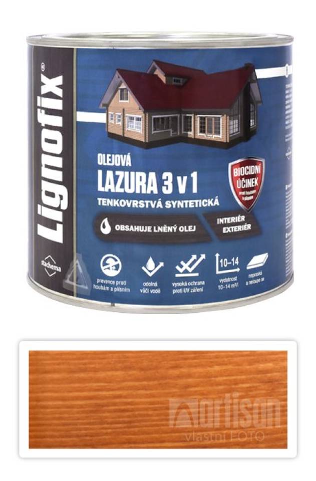Lignofix LAZURA 3v1 - olejová lazura s biocidem 2.2 l Mahagon