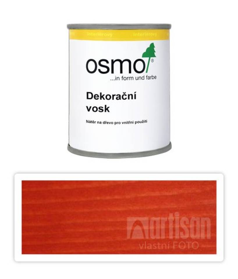 OSMO Dekorační vosk intenzivní odstíny 0.125 l Červený 3104
