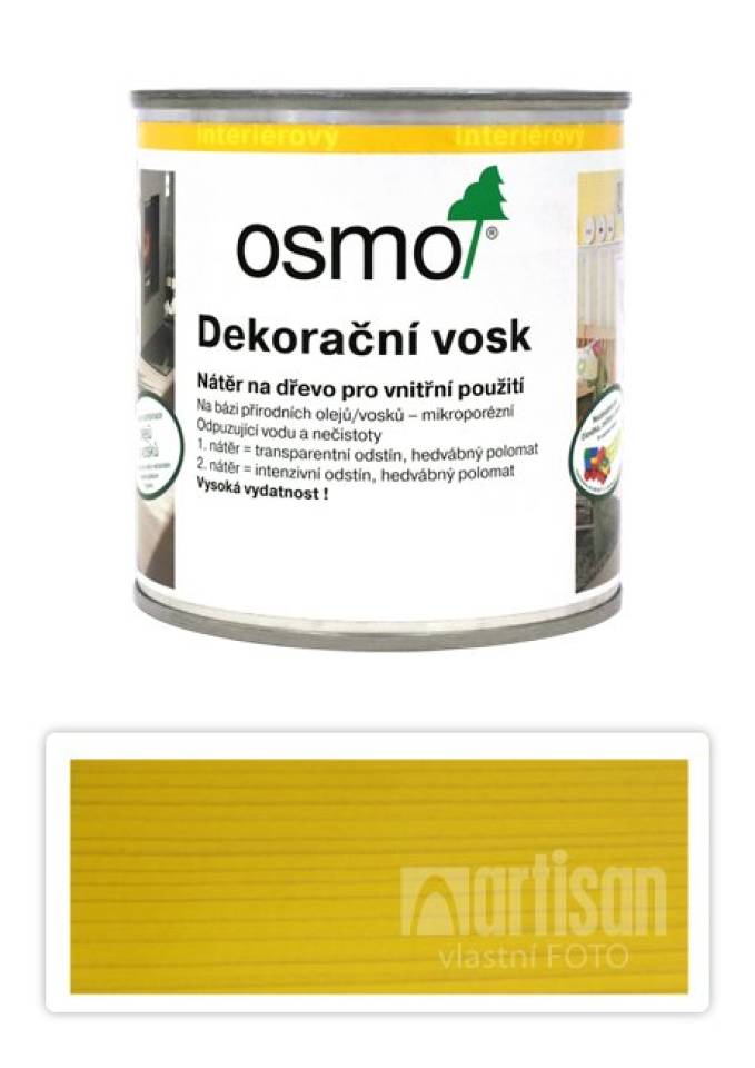 OSMO Dekorační vosk intenzivní odstíny 0.375 l Žlutý 3105