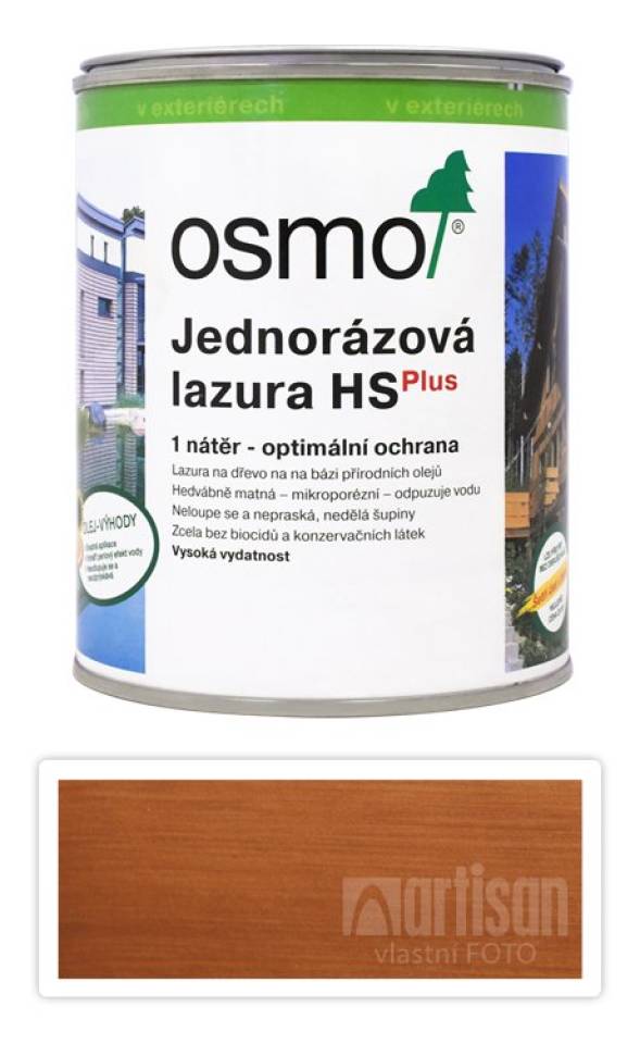 OSMO Jednorázová lazura HS 0.75 l Červený cedr 9235
