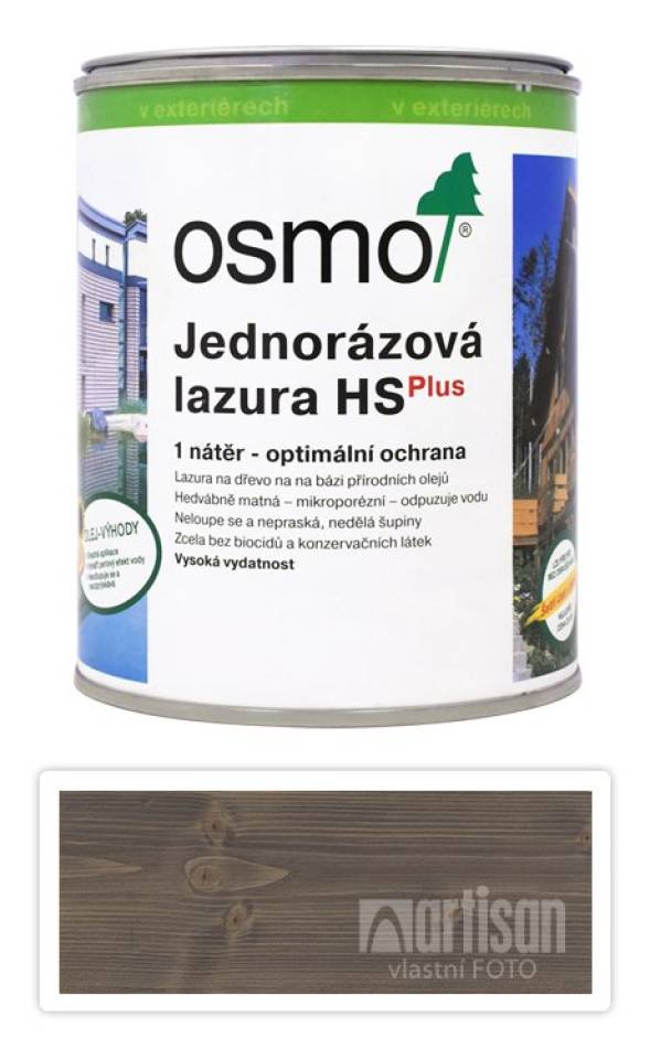 OSMO Jednorázová lazura HS 0.75 l Křemenně šedá 9207