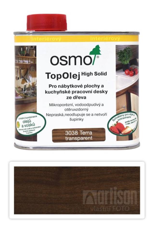 OSMO Top olej na nábytek a kuchyňské desky 0.5 l Terra 3038