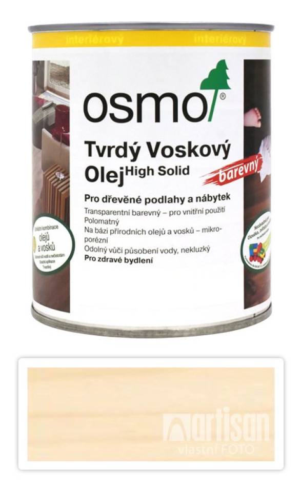 OSMO Tvrdý voskový olej barevný pro interiéry 0.75 l Bílý 3040