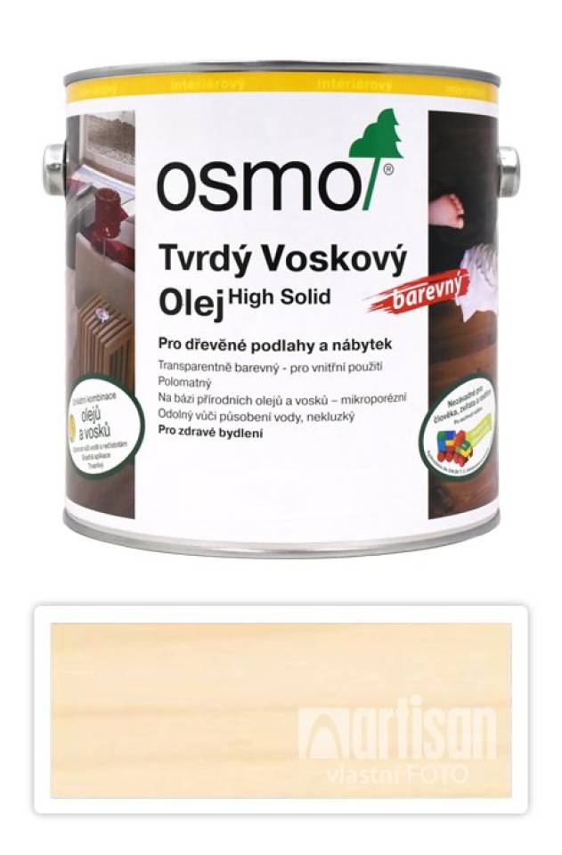 OSMO Tvrdý voskový olej barevný pro interiéry 2.5 l Bílý 3040