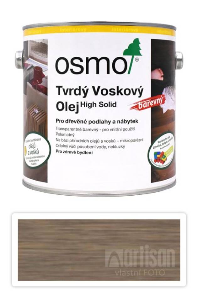 OSMO Tvrdý voskový olej barevný pro interiéry 2.5 l Grafit 3074