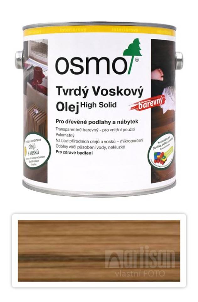 OSMO Tvrdý voskový olej barevný pro interiéry 2.5 l Hnědá zem 3073