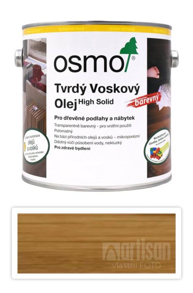 OSMO Tvrdý voskový olej barevný pro interiéry 2.5 l Med 3071