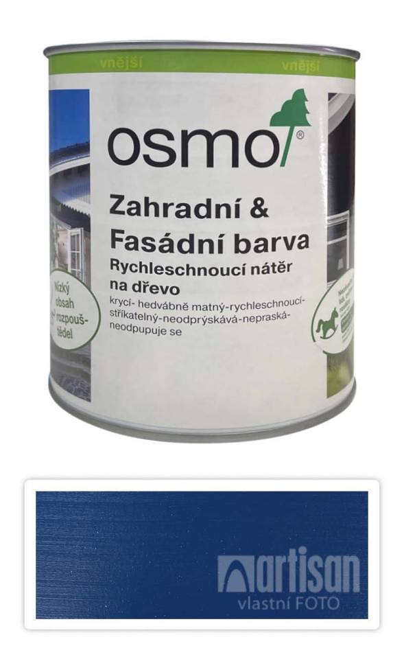 OSMO Zahradní a fasádní barva na dřevo 0.75 l Modrá Capri 7519