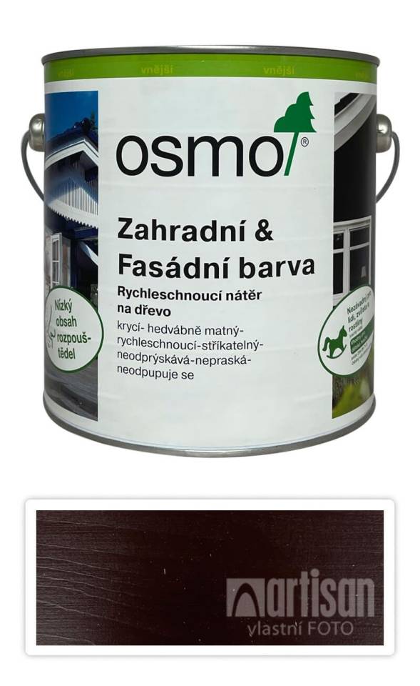 OSMO Zahradní a fasádní barva na dřevo 2.5 l Čokoládově hnědá 7817